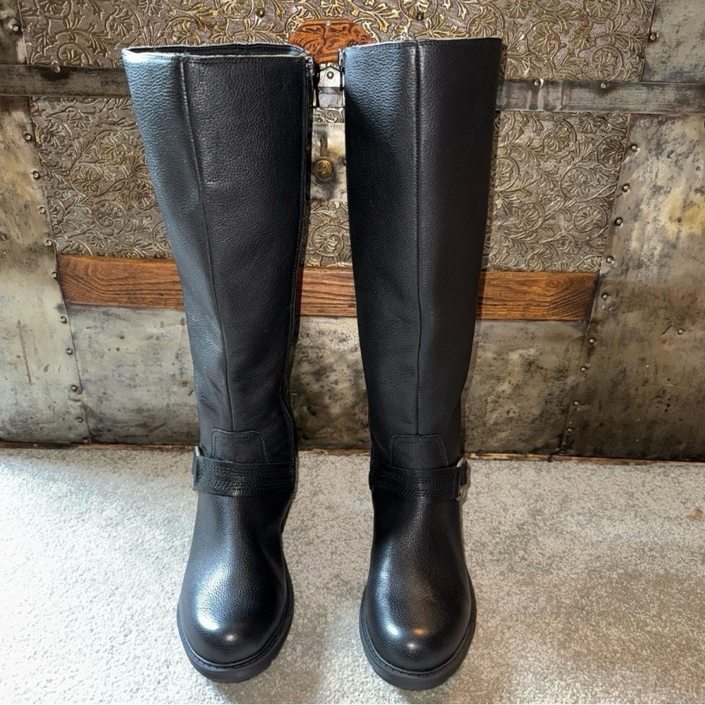 New, no box Clarks Women’s Black Hearth Rae Knee High Boot in SZ 6 M, 2” heel